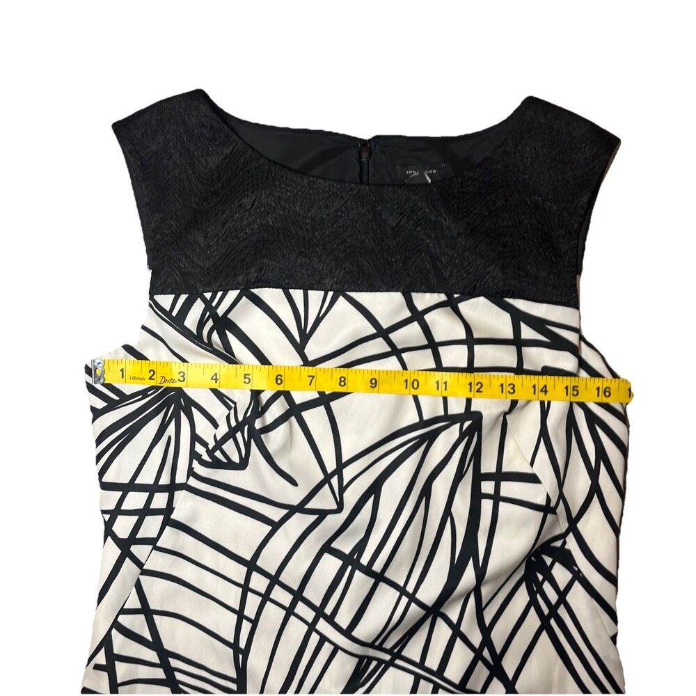 Ann Taylor Geometric Sleeveless Black and White Classic Cocktail  Dress size 8 - Picture 10 of 11